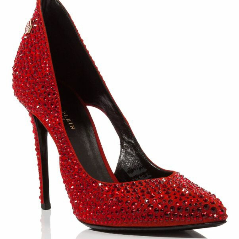 π₯HPπ₯Philipp Plein Red Jeweled Stiletto - Picture 1 of 15